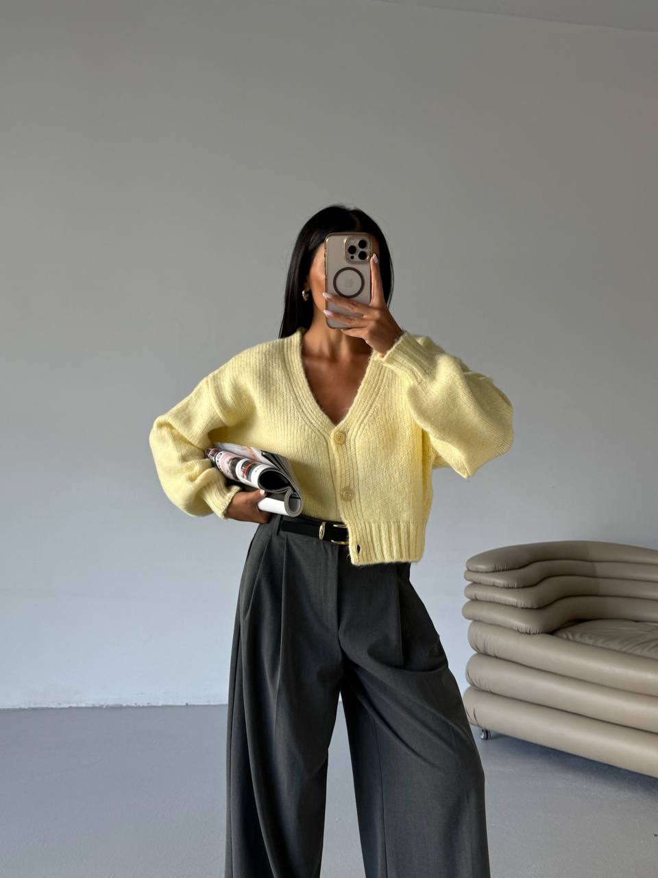 Button detail V Neck