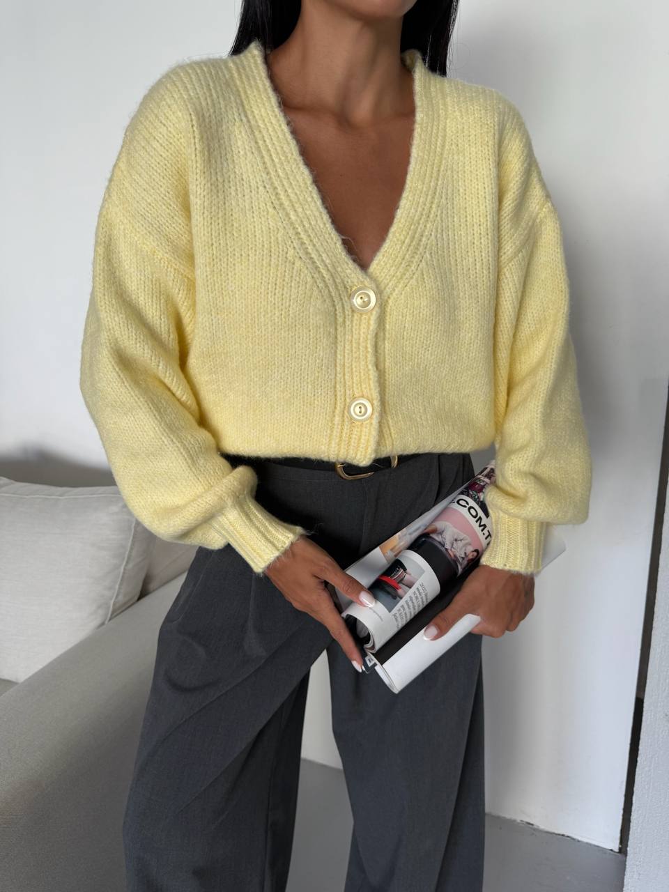 Button detail V Neck